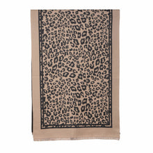 Load image into Gallery viewer, THSS2632: Black Tan: Reversible Animal Print Scarf