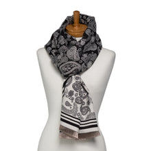 Load image into Gallery viewer, THSS2637: Black: Reversible Paisley Pattern Scarf - J'adore Gifts