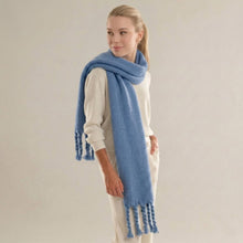Load image into Gallery viewer, THSS2641: Blue: Chunky Plain Scarf