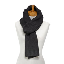 Load image into Gallery viewer, THSS2660: Black: Pattern Rib Knit Scarf