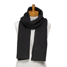 Load image into Gallery viewer, THSS2660: Black: Pattern Rib Knit Scarf