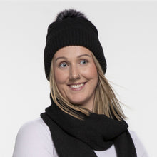 Load image into Gallery viewer, THSS2660HX: Black: Pattern Rib Knit Beanie