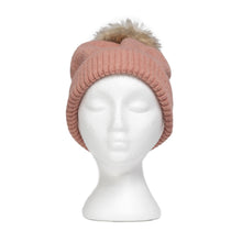 Load image into Gallery viewer, THSS2661HX: Winter Pink: Pattern Rib Knit Beanie