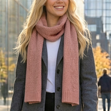 Load image into Gallery viewer, THSS2661: Winter Pink: Pattern Rib Knit Scarf
