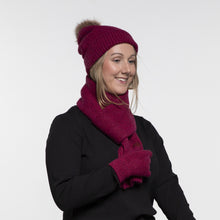 Load image into Gallery viewer, THSS2663: Boysenberry: Pattern Rib Knit Scarf