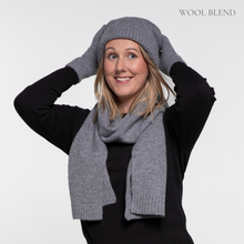 Load image into Gallery viewer, THSS2664: Medium Grey: Pattern Rib Knit Scarf
