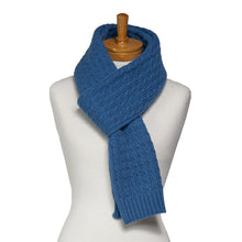 Load image into Gallery viewer, THSS2665: Coral Blue: Cable Knit Scarf