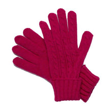 Load image into Gallery viewer, THSS2667GX: Hot Pink: Cable Knit Gloves
