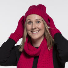 Load image into Gallery viewer, THSS2667GX: Hot Pink: Cable Knit Gloves