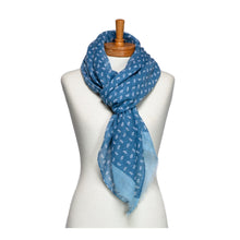 Load image into Gallery viewer, THSS2678: Blue: Little Paisley Monogram Scarf