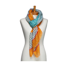 Load image into Gallery viewer, THSS2680: Orange: Geometric Shapes Scarf