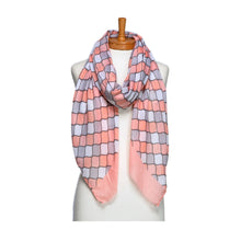 Load image into Gallery viewer, THSS2687: Pastel Apricot: Mosaic Pattern Scarf