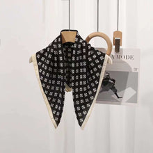 Load image into Gallery viewer, THSS2690: Black: Floral Dots Border Scarf - J'adore Gifts