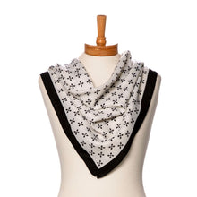Load image into Gallery viewer, THSS2691: White: Floral Dots Border Scarf