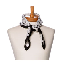 Load image into Gallery viewer, THSS2691: White: Floral Dots Border Scarf