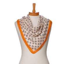 Load image into Gallery viewer, THSS2692: Tangerine: Floral Dots Border Scarf - J'adore Gifts