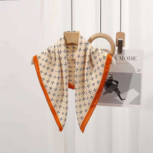 Load image into Gallery viewer, THSS2692: Tangerine: Floral Dots Border Scarf - J'adore Gifts