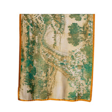 Load image into Gallery viewer, THSS2698: Green: Chinese Village Scarf