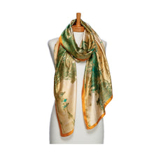Load image into Gallery viewer, THSS2698: Green: Chinese Village Scarf