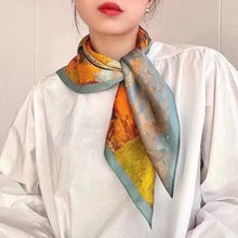 Load image into Gallery viewer, THSS2704: Orange: Watercolour Square Scarf