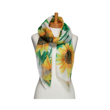 Load image into Gallery viewer, THSS2726: White: Sunflower Scarf