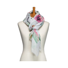 Load image into Gallery viewer, THSS2736: White: Dragonfly Garden Scarf