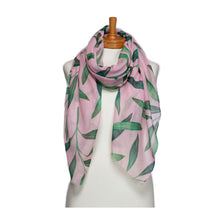 Load image into Gallery viewer, THSS2746: Pink: Leaves Scarf