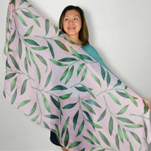 Load image into Gallery viewer, THSS2746: Pink: Leaves Scarf