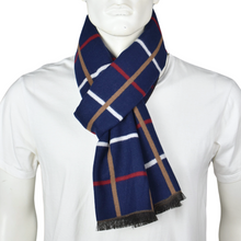 Load image into Gallery viewer, THSS2758: Navy: Reversible Checkered Scarf