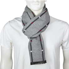 Load image into Gallery viewer, THSS2759: Grey: Reversible Checkered Scarf