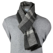 Load image into Gallery viewer, THSS2760: Grey: Reversible Plaid Check Scarf
