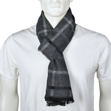 Load image into Gallery viewer, THSS2762: Grey: Reversible Plaid Checked Scarf