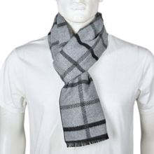 Load image into Gallery viewer, THSS2762: Grey: Reversible Plaid Checked Scarf