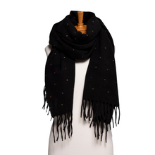 Load image into Gallery viewer, THSS2791: Black: Speckled Fringe Scarf - J'adore Gifts