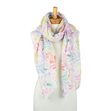 Load image into Gallery viewer, THSS2797: Rainbow: Rainbow Watercolour Leaf Scarf