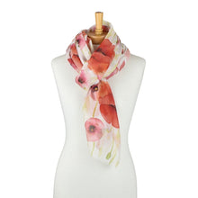 Load image into Gallery viewer, THSS2801: Red: Blushing Poppies Scarf