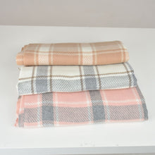 Load image into Gallery viewer, THSS2810: Brown: Checked Fringe Scarf