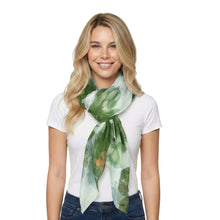 Load image into Gallery viewer, THSS2811: Green: Peony Floral Scarf