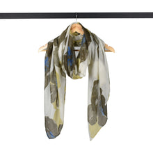 Load image into Gallery viewer, THSS2812: Brown: Peony Floral Scarf