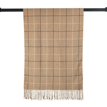 Load image into Gallery viewer, THSS2813: Brown: Grid Check Scarf