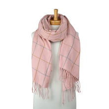 Load image into Gallery viewer, THSS2814: Winter Pink: Grid Check Scarf