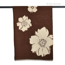 Load image into Gallery viewer, THSS2817: Brown: Reversible Floral Scarf