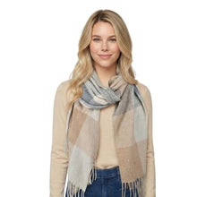 Load image into Gallery viewer, THSS2820: Camel: Autumn Checkered Scarf