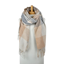 Load image into Gallery viewer, THSS2820: Camel: Autumn Checkered Scarf