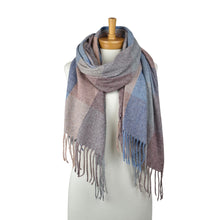 Load image into Gallery viewer, THSS2821: Dusty Blue: Autumn Checkered Scarf