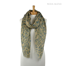 Load image into Gallery viewer, THSS2827: Khaki: Leopard Scarf