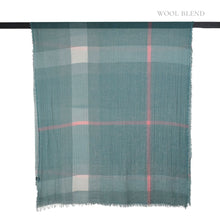 Load image into Gallery viewer, THSS2829: Green: Large Check Scarf