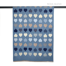 Load image into Gallery viewer, THSS2832: Blue: Reversible Block SweetHearts Scarf