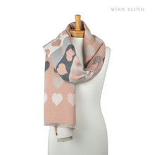 Load image into Gallery viewer, THSS2833: Blush: Reversible Block SweetHearts Scarf