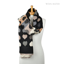 Load image into Gallery viewer, THSS2834: Black: Reversible Block SweetHearts Scarf